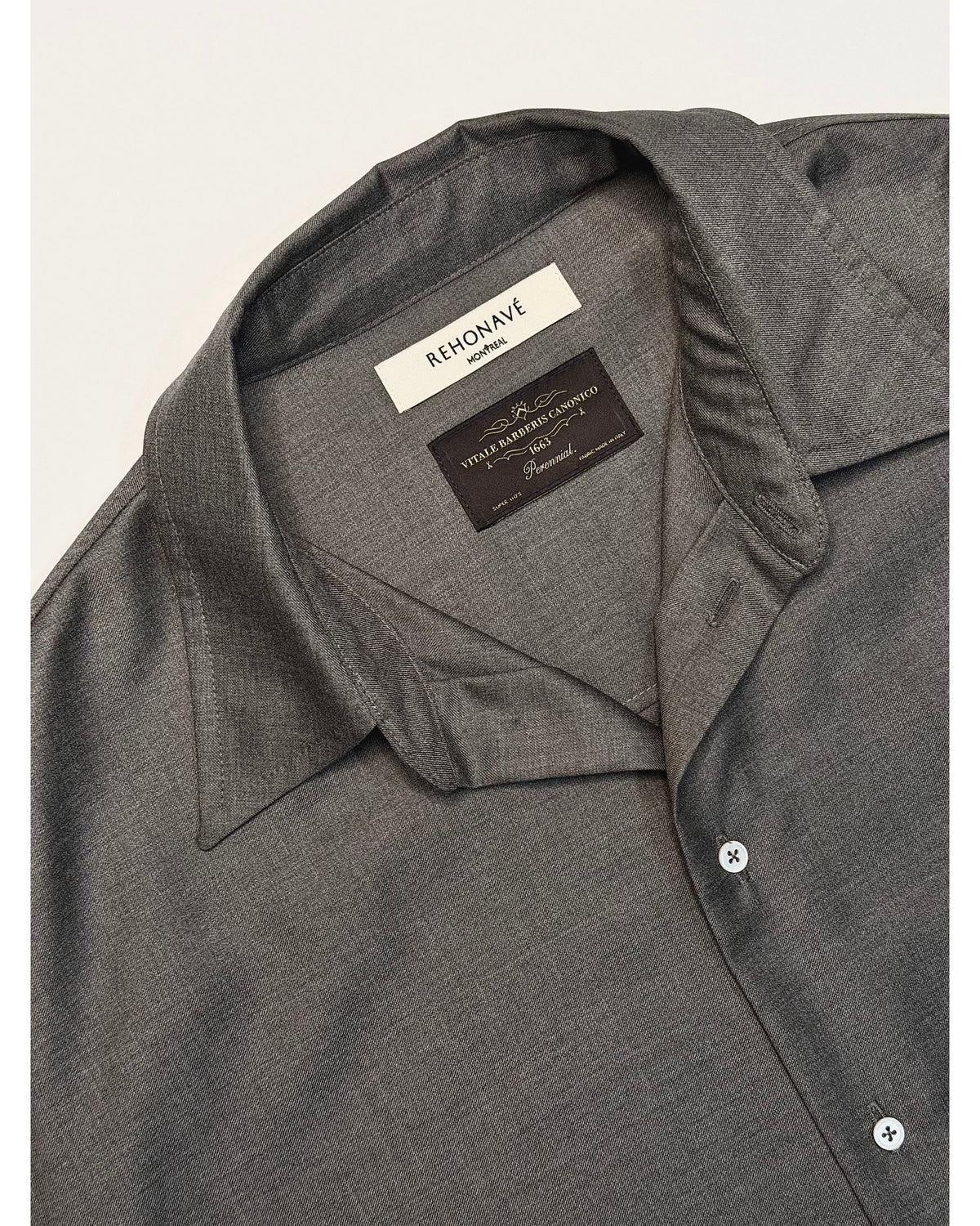 DIVI Grey Super 110s Wool Shirt