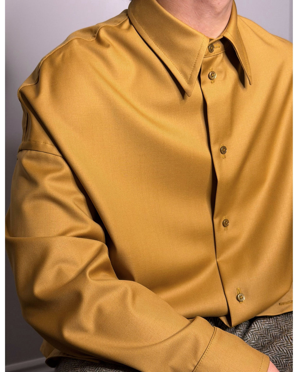 Smelted Ochre Super 110s Wool Shirt
