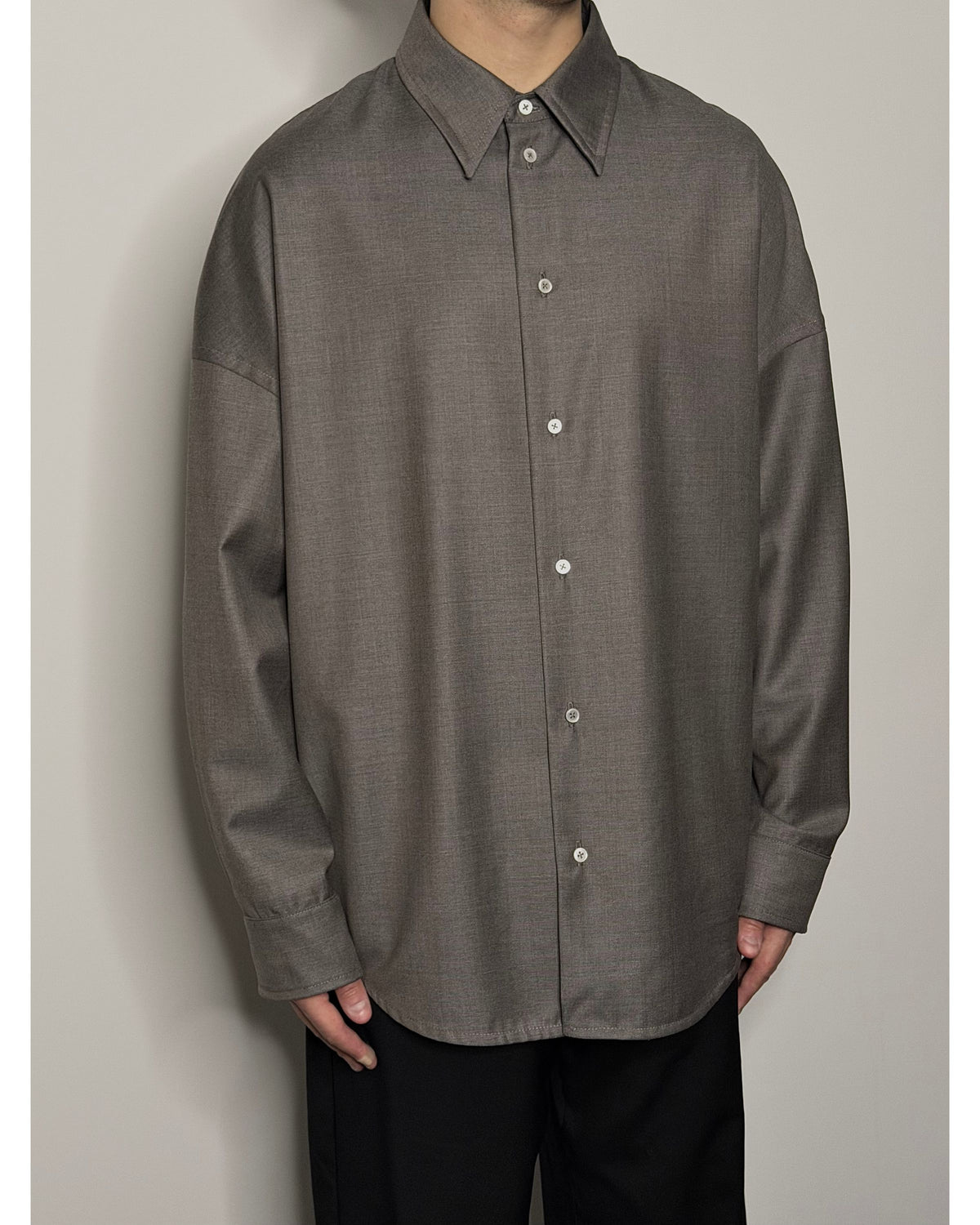 DIVI Grey Super 110s Wool Shirt